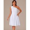 imageAllegra K Evening Cocktail Dress for Womens Party Elegant Flared One Shoulder Formal DressesWhite