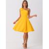 imageAllegra K Evening Cocktail Dress for Womens Party Elegant Flared One Shoulder Formal DressesYellow