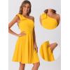 imageAllegra K Evening Cocktail Dress for Womens Party Elegant Flared One Shoulder Formal DressesYellow