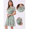 imageAllegra K Floral Dress for Womens 2024 Summer Puff Sleeve Ruffles Tiered Chiffon Smocked DressesLight Green