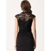 imageAllegra K Floral Lace Shrug for Womens Wedding Guest Cap Sleeve Formal Sheer Bolero CardiganBlack