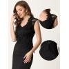 imageAllegra K Floral Lace Shrug for Womens Wedding Guest Cap Sleeve Formal Sheer Bolero CardiganBlack