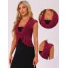 imageAllegra K Floral Lace Shrug for Womens Wedding Guest Cap Sleeve Formal Sheer Bolero CardiganBurgundy