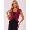 imageAllegra K Floral Lace Shrug for Womens Wedding Guest Cap Sleeve Formal Sheer Bolero CardiganBurgundy