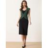 imageAllegra K Floral Lace Shrug for Womens Wedding Guest Cap Sleeve Formal Sheer Bolero CardiganDark Green