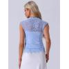 imageAllegra K Floral Lace Shrug for Womens Wedding Guest Cap Sleeve Formal Sheer Bolero CardiganSky Blue
