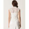 imageAllegra K Floral Lace Shrug for Womens Wedding Guest Cap Sleeve Formal Sheer Bolero CardiganWhite