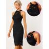 imageAllegra K Halter Formal Dress for Womens Sleeveless Bodycon Wedding Guest Cocktail Lace Sheath DressBlack