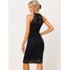 imageAllegra K Halter Formal Dress for Womens Sleeveless Bodycon Wedding Guest Cocktail Lace Sheath DressBlack