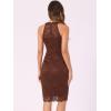imageAllegra K Halter Formal Dress for Womens Sleeveless Bodycon Wedding Guest Cocktail Lace Sheath DressBrown