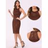 imageAllegra K Halter Formal Dress for Womens Sleeveless Bodycon Wedding Guest Cocktail Lace Sheath DressBrown