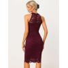 imageAllegra K Halter Formal Dress for Womens Sleeveless Bodycon Wedding Guest Cocktail Lace Sheath DressBurgundy