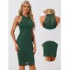 imageAllegra K Halter Formal Dress for Womens Sleeveless Bodycon Wedding Guest Cocktail Lace Sheath DressDark Green