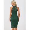 imageAllegra K Halter Formal Dress for Womens Sleeveless Bodycon Wedding Guest Cocktail Lace Sheath DressDark Green