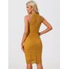 imageAllegra K Halter Formal Dress for Womens Sleeveless Bodycon Wedding Guest Cocktail Lace Sheath DressDark Yellow
