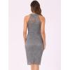 imageAllegra K Halter Formal Dress for Womens Sleeveless Bodycon Wedding Guest Cocktail Lace Sheath DressGrey