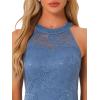 imageAllegra K Halter Formal Dress for Womens Sleeveless Bodycon Wedding Guest Cocktail Lace Sheath DressGrey Blue