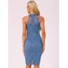 imageAllegra K Halter Formal Dress for Womens Sleeveless Bodycon Wedding Guest Cocktail Lace Sheath DressGrey Blue