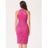 imageAllegra K Halter Formal Dress for Womens Sleeveless Bodycon Wedding Guest Cocktail Lace Sheath DressHot Pink