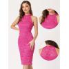 imageAllegra K Halter Formal Dress for Womens Sleeveless Bodycon Wedding Guest Cocktail Lace Sheath DressHot Pink