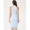imageAllegra K Halter Formal Dress for Womens Sleeveless Bodycon Wedding Guest Cocktail Lace Sheath DressLight Blue