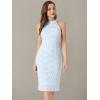 imageAllegra K Halter Formal Dress for Womens Sleeveless Bodycon Wedding Guest Cocktail Lace Sheath DressLight Blue