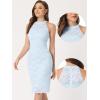 imageAllegra K Halter Formal Dress for Womens Sleeveless Bodycon Wedding Guest Cocktail Lace Sheath DressLight Blue