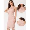 imageAllegra K Halter Formal Dress for Womens Sleeveless Bodycon Wedding Guest Cocktail Lace Sheath DressLight Pink