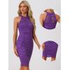 imageAllegra K Halter Formal Dress for Womens Sleeveless Bodycon Wedding Guest Cocktail Lace Sheath DressPurple