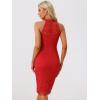 imageAllegra K Halter Formal Dress for Womens Sleeveless Bodycon Wedding Guest Cocktail Lace Sheath DressRed
