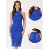 imageAllegra K Halter Formal Dress for Womens Sleeveless Bodycon Wedding Guest Cocktail Lace Sheath DressRoyal Blue