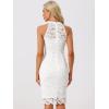 imageAllegra K Halter Formal Dress for Womens Sleeveless Bodycon Wedding Guest Cocktail Lace Sheath DressWhite