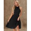 imageAllegra K Pleated Dress for Womens Sleeveless 2024 Summer Bow Tie Neck Party Cocktail DressesBlack