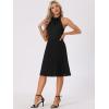 imageAllegra K Pleated Dress for Womens Sleeveless 2024 Summer Bow Tie Neck Party Cocktail DressesBlack