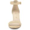 imageAllegra K Womens Ankle Strap Clear Heel Chunky Heels SandalsBeige