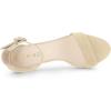imageAllegra K Womens Ankle Strap Clear Heel Chunky Heels SandalsBeige