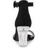 imageAllegra K Womens Ankle Strap Clear Heel Chunky Heels SandalsBlack