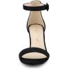 imageAllegra K Womens Ankle Strap Clear Heel Chunky Heels SandalsBlack
