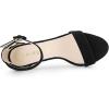 imageAllegra K Womens Ankle Strap Clear Heel Chunky Heels SandalsBlack