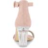 imageAllegra K Womens Ankle Strap Clear Heel Chunky Heels SandalsDust Pink