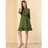 imageAllegra K Womens Casual Dresses 34 Sleeve Summer Boho Chiffon Wedding Guest DressArmy Green