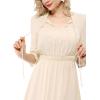 imageAllegra K Womens Casual Dresses 34 Sleeve Summer Boho Chiffon Wedding Guest DressBeige