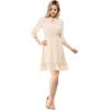 imageAllegra K Womens Casual Dresses 34 Sleeve Summer Boho Chiffon Wedding Guest DressBeige