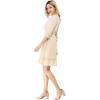 imageAllegra K Womens Casual Dresses 34 Sleeve Summer Boho Chiffon Wedding Guest DressBeige