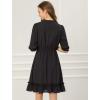 imageAllegra K Womens Casual Dresses 34 Sleeve Summer Boho Chiffon Wedding Guest DressBlack