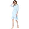 imageAllegra K Womens Casual Dresses 34 Sleeve Summer Boho Chiffon Wedding Guest DressBlue