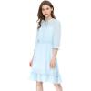 imageAllegra K Womens Casual Dresses 34 Sleeve Summer Boho Chiffon Wedding Guest DressBlue