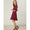 imageAllegra K Womens Casual Dresses 34 Sleeve Summer Boho Chiffon Wedding Guest DressBurgundy