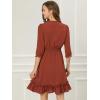 imageAllegra K Womens Casual Dresses 34 Sleeve Summer Boho Chiffon Wedding Guest DressCaramelo