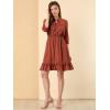imageAllegra K Womens Casual Dresses 34 Sleeve Summer Boho Chiffon Wedding Guest DressCaramelo
